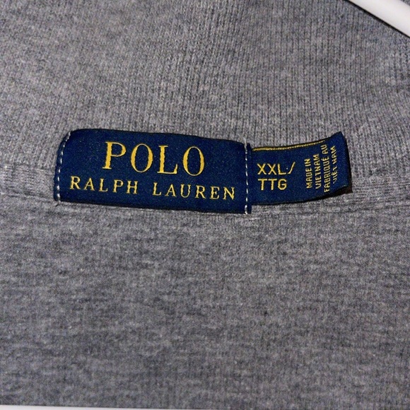 Polo Ralph Lauren Sweater Men 2XL Gray Quarter Zip Pony Logo Pullover. MM - Picture 3 of 6